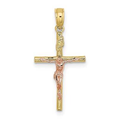 Two-Tone Cross Crucifix Charm 10k Gold 10K9087, MPN: 10K9087,