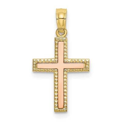 Two-Tone Polished Cross Charm 10k Gold 10K9138, MPN: 10K9138,