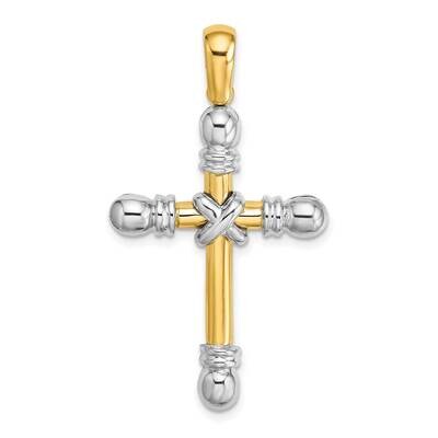 Polished X In Center of Cross Charm 14k Two-tone Gold K9711, MPN: K9711,