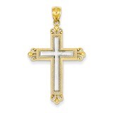 Cross Pendant 14k Two-Tone Gold C3822, MPN: C3822, 883957456850