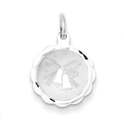 Wedding Bells Disc Charm Sterling Silver QC2075, MPN: QC2075, 883957544632