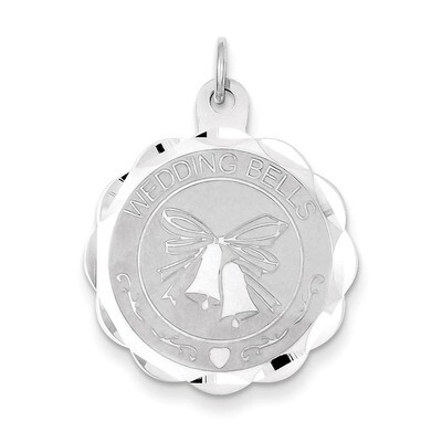 Wedding Bells Disc Charm Sterling Silver QC2079, MPN: QC2079, 883957524696