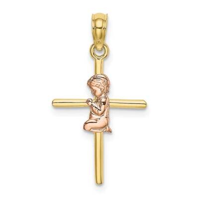 Two-Tone 2-D Boy On Cross Charm 10k Gold 10K9107, MPN: 10K9107,