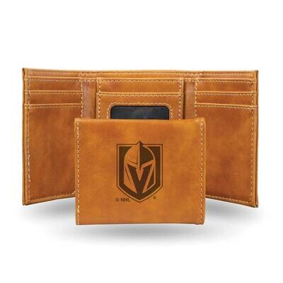 NHL Vegas Golden Knights Brown Faux Leather Trifold Wallet GC7865, MPN: GC7865, 767345901682