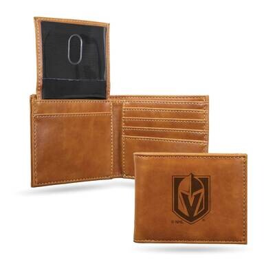 NHL Vegas Golden Knights Brown Faux Leather Bi-fold Wallet GC7373, MPN: GC7373, 767345881137