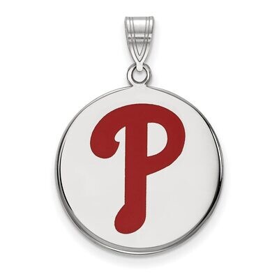 Philadelphia Phillies Large Enamel Disc Pendant Sterling Silver SS019PHI, MPN: SS019PHI, 8867746287…