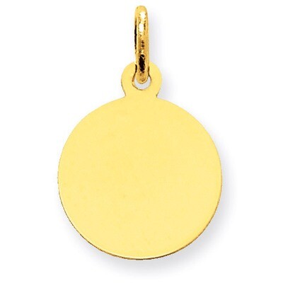 Plain .018 Gauge Circular Engravable Disc Charm 10k Gold 10XM135/18, MPN: 10XM135/18, 886774085722
