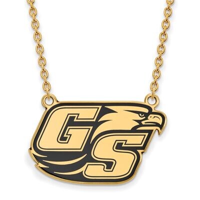 Georgia Southern University Large Enamel Pendant with Chain Necklace Gold-plated Silver GP015GSU-18…