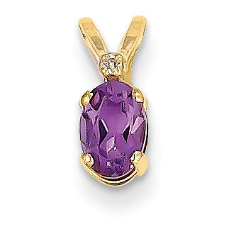 Diamond &amp; Amethyst Birthstone Pendant 14k Gold XBE157, MPN: XBE157, 883957240572