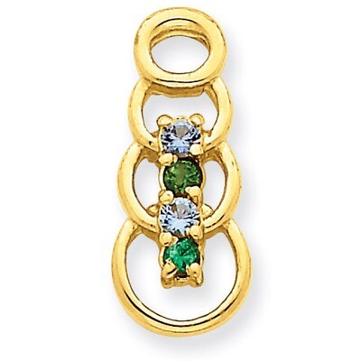 4 Birthstones Family Pendant 14k Yellow Gold XMP51/4, MPN: XMP51/4, 883957417042