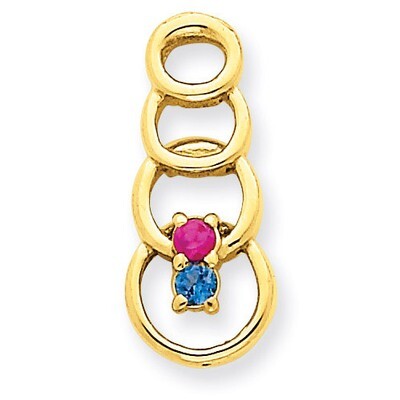 2 Birthstones Family Pendant 14k Yellow Gold XMP51/2, MPN: XMP51/2, 883957417028