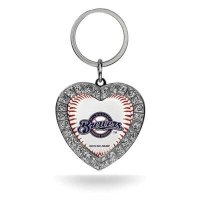 MLB Milwaukee Brewers Rhinestone Heart Key Chain GC7885, MPN: GC7885, 94746936938