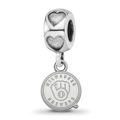 Milwaukee Brewers M Heart Bead Sterling Silver Rhodium-plated BRE005BD2-SS, MPN: BRE005BD2-SS, 6344…