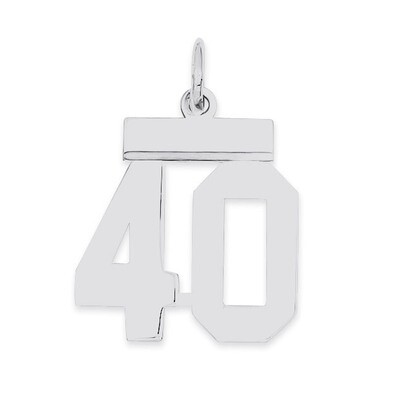 Pendant Number 40 Polished Sterling Silver Small QSS40, MPN: QSS40, 883957101323