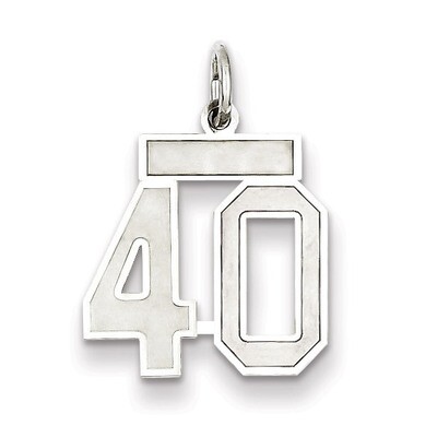 Charm Number 40 Satin Sterling Silver Small QPS40, MPN: QPS40, 191101282690