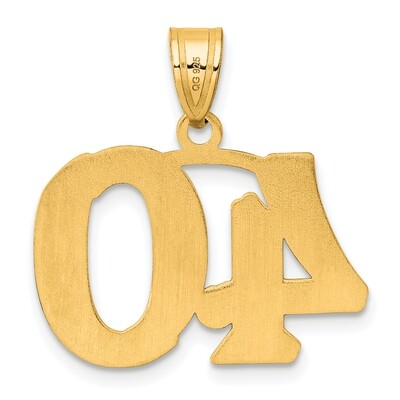 Number 40 Pendant 14k Gold Polished Etched AEN40, MPN: AEN40, 196904080818