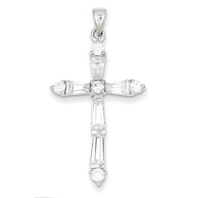 Cross Pendant Sterling Silver Diamond QC4307, MPN: QC4307, 883957910697
