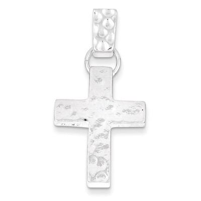 Hammered Latin Cross Pendant Sterling Silver QC4452, MPN: QC4452, 883957911106