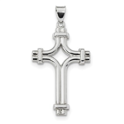 Fancy Cross Pendant Sterling Silver Rhodium-plated Polished QC9049, MPN: QC9049, 883957773315