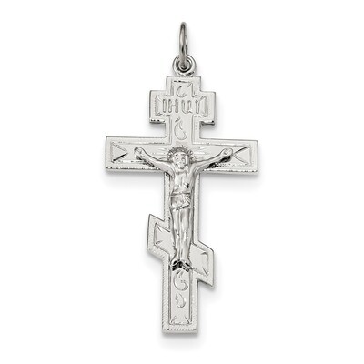 Eastern Orthodox Cross Pendant Sterling Silver Polished QC9041, MPN: QC9041, 883957729046