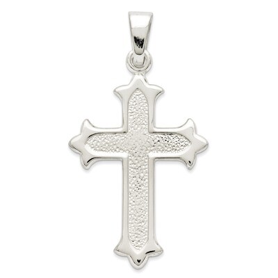 Textured Cross Pendant Sterling Silver Polished QC7250, MPN: QC7250, 883957559070