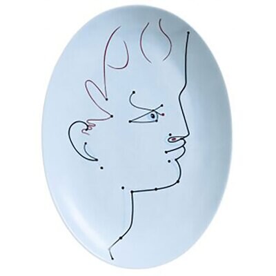 Raynaud Jean Cocteau Oval Platter Blue 0661-37-502036, MPN: 0661-37-502036, 3660006743300