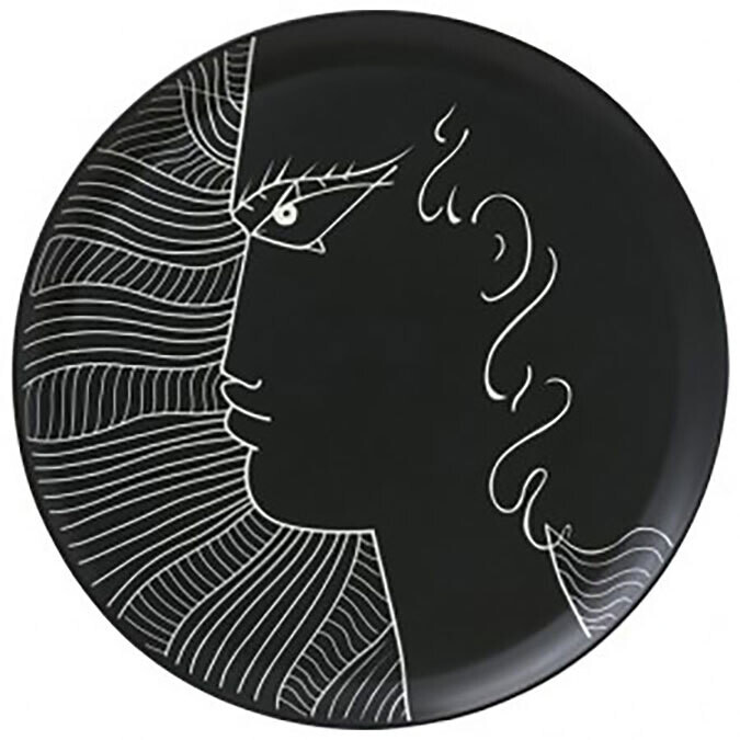 Raynaud Jean Cocteau Large Platter Black 0659-17-500046, MPN: 0659-17-500046, 3660006751725