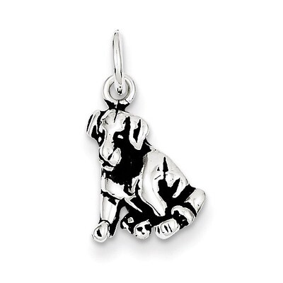 Dog Charm Antiqued Sterling Silver QC7829, MPN: QC7829, 883957575988