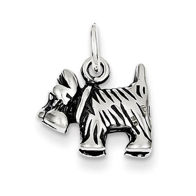 Dog Charm Antiqued Sterling Silver QC1458, MPN: QC1458, 883957905204