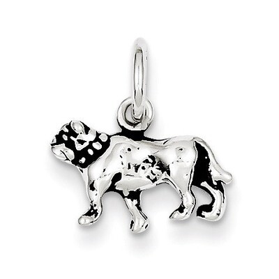 Dog Charm Antiqued Sterling Silver QC7825, MPN: QC7825, 883957578255