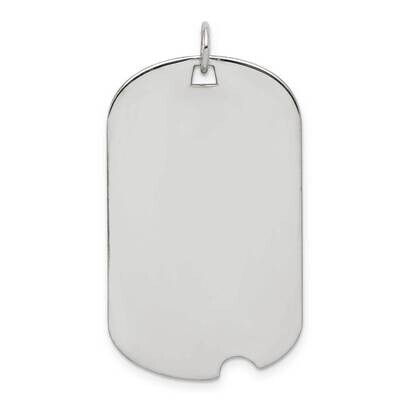 Engraveable Dog Tag Disc Charm Sterling Silver Rhodium-plated QM500, MPN: QM500, 883957572628