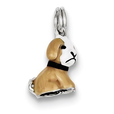 Enamel Dog Charm Sterling Silver QC6241, MPN: QC6241, 883957285740