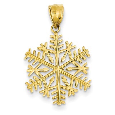 3-D Snowflake Pendant 14k Gold Polished C2215, MPN: C2215, 637218091614