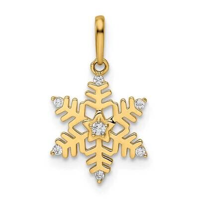 CZ Diamond Snowflake Pendant 14k Gold YC1523, MPN: YC1523, 716838359806
