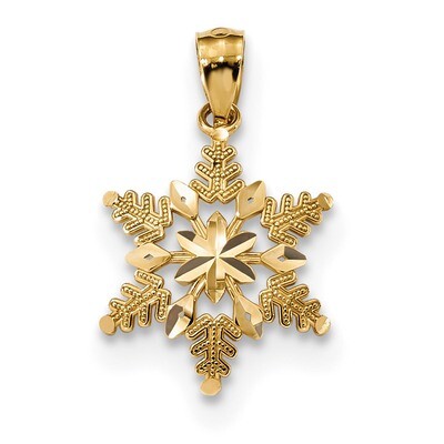 Snowflake Pendant 14k Gold Diamond-cut Polished K5914, MPN: K5914, 886774079097