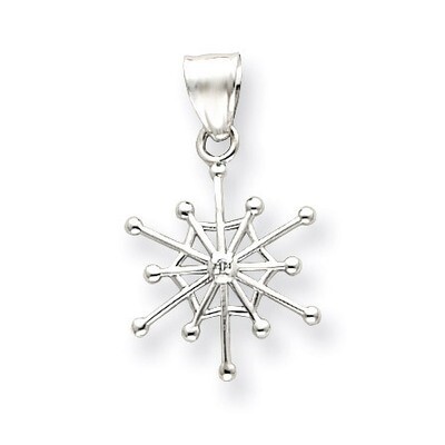 .01ct. Diamond Snowflake Pendant 14K White Gold  YC493