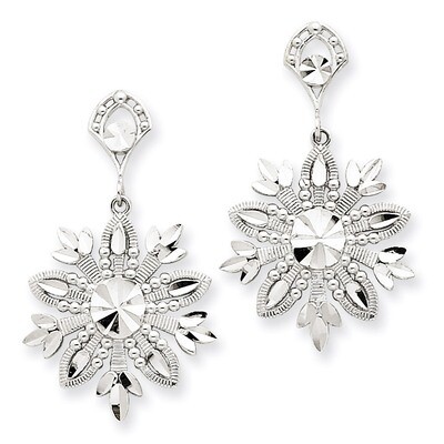 Snowflake Dangle Earrings 14k White Gold K1382, MPN: K1382, 886774097664
