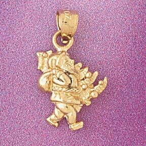 Dazzlers Jewelry Santa Clause 3D Pendant Necklace Charm Bracelet in Yellow, White or Rose Gold 5494…