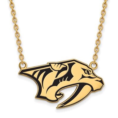 Nashville Predators Large Enamel Pendant with Chain Necklace Gold-plated Silver GP012PRE-18, MPN: G…