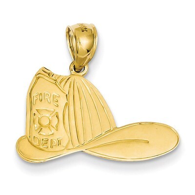 Large Firefighter Hat Pendant 14k Gold C2270, MPN: C2270, 191101107429