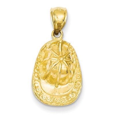 3-D Firefighter Hat Pendant 14k Gold C2268, MPN: C2268, 637218035373