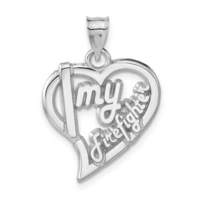 I Heart My Firefighter Pendant Sterling Silver PBS017PNSS, MPN: PBS017PNSS, 810680027460