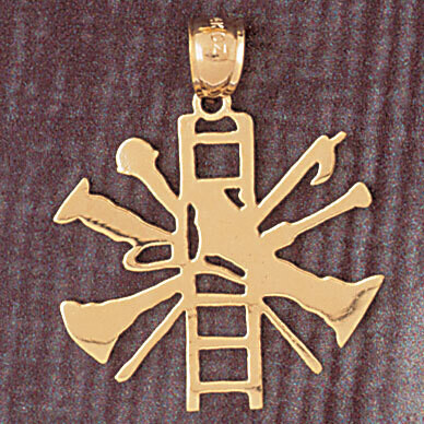 Dazzlers Jewelry Firefighter Pendant Necklace Charm Bracelet in Yellow, White or Rose Gold 4626, MP…
