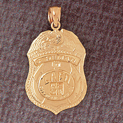Dazzlers Jewelry Firefighter Pendant Necklace Charm Bracelet in Yellow, White or Rose Gold 4612, MP…