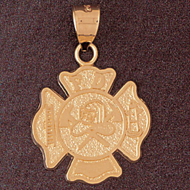 Dazzlers Jewelry Firefighter Pendant Necklace Charm Bracelet in Yellow, White or Rose Gold 4599, MP…