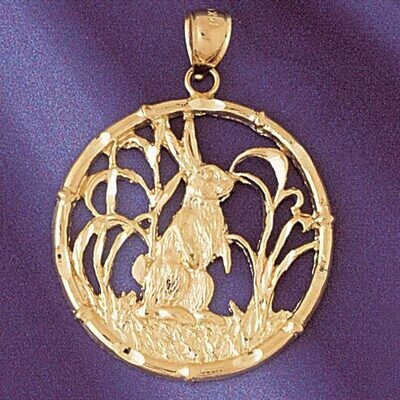 Dazzlers Jewelry Rabbit Chinese Zodiac Pendant Necklace Charm Bracelet in Yellow, White or Rose Gol…
