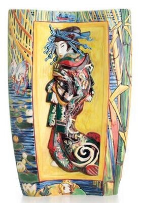 Franz Porcelain Van Gogh The Courtesan Design Sculptured Porcelain Large Vase FZ02684, MPN: FZ02684,