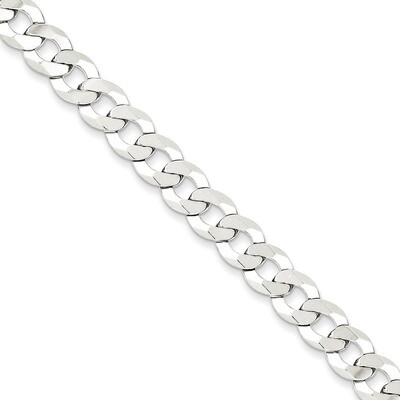 8 Inch 8mm Close Link Flat Curb Chain Sterling Silver QLB200-8, MPN: QLB200-8, 886774415345