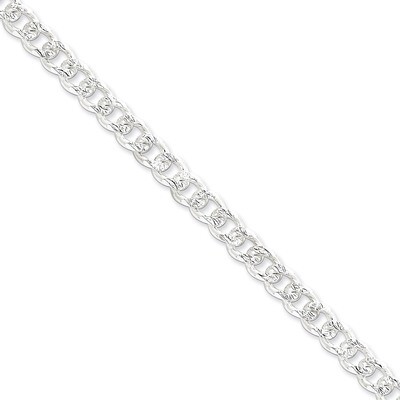 8 Inch 7.5mm Pave Curb Chain Sterling Silver QCF200-8, MPN: QCF200-8, 886774411378