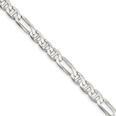8 Inch 7.5mm Figaro Anchor Chain Sterling Silver QAF200-8, MPN: QAF200-8, 886774079806